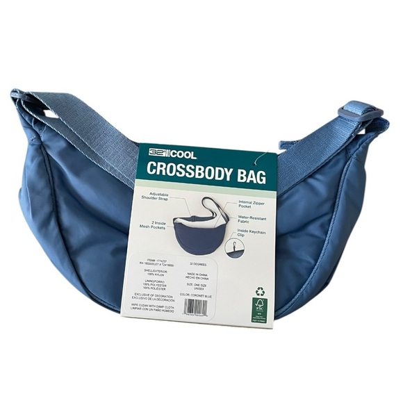 32 Degrees Cool | Women's Water Resistant Adjustable Strap Crossbody Bag | Blue - Picture 2 of 7